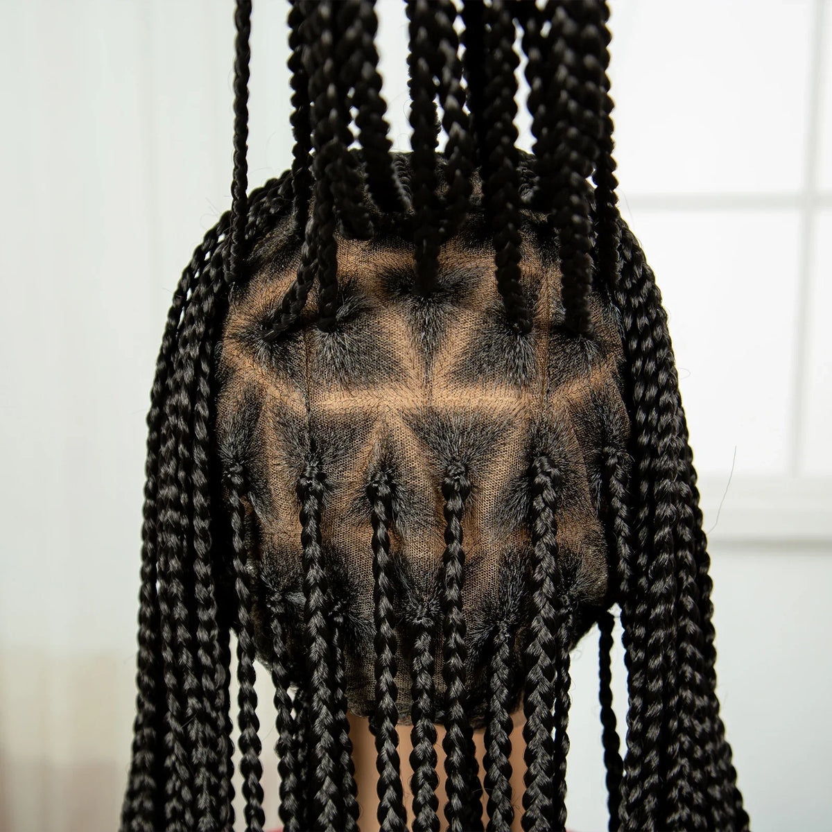 36" HD Full Lace Twisted Box Braids Wig | Long Straight Synthetic Braided Wig with Baby Hair for Black Women