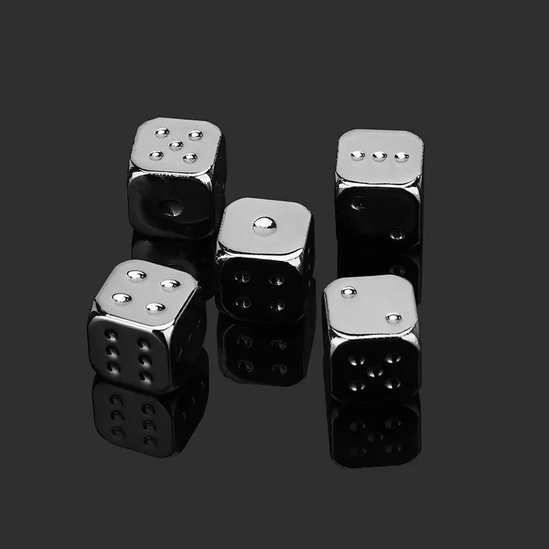 5 PCS/Set Gold/Silver/Bronze Metal Funny Dice Standard 6 Sided Decider Board Game Acessorios 13*13mm Dice