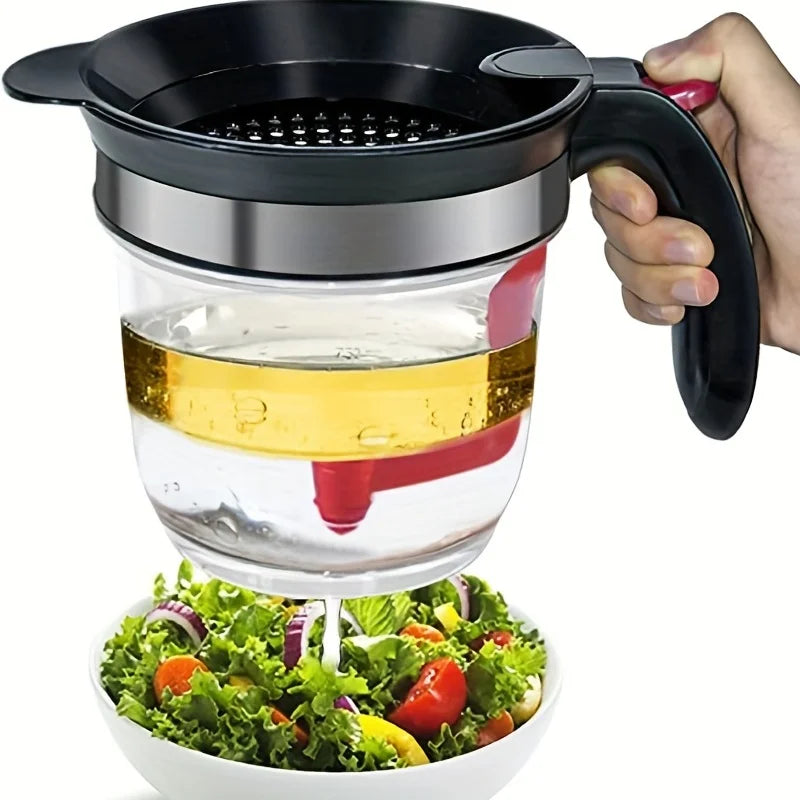 Fat Separator with Bottom Release Fat Separator for Cooking Fat Separator with Oil Strainer Kitchen Grease Separato