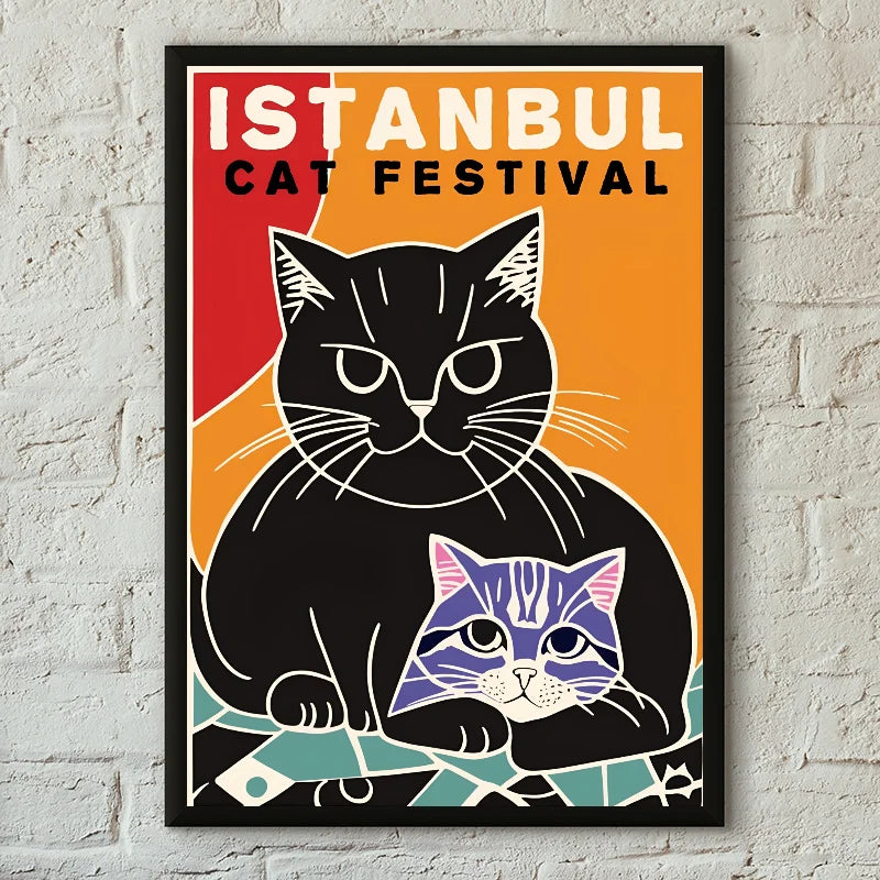 Modern Pop Black Cat Wall Art Poster Poster Paper Print Home Living Room Bedroom Entrance Bar Cafe Art Painting Decoration