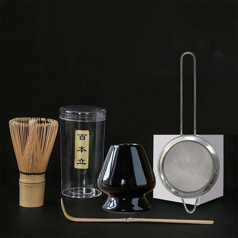 4PCS/set Japanese Matcha Set Safety Bamboo Buddha Tea Spoon Tea Set Indoor Tea Stirring Tools Accessories Kitchen Teaware Sets