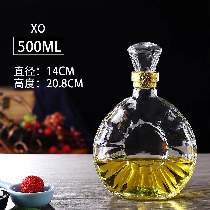 Novelty Design Multi Styles Barware Wine Glass Bottle 250-1000ml Lead-free Glass Whiskey Decanters for Liquor Scotch Bourbon