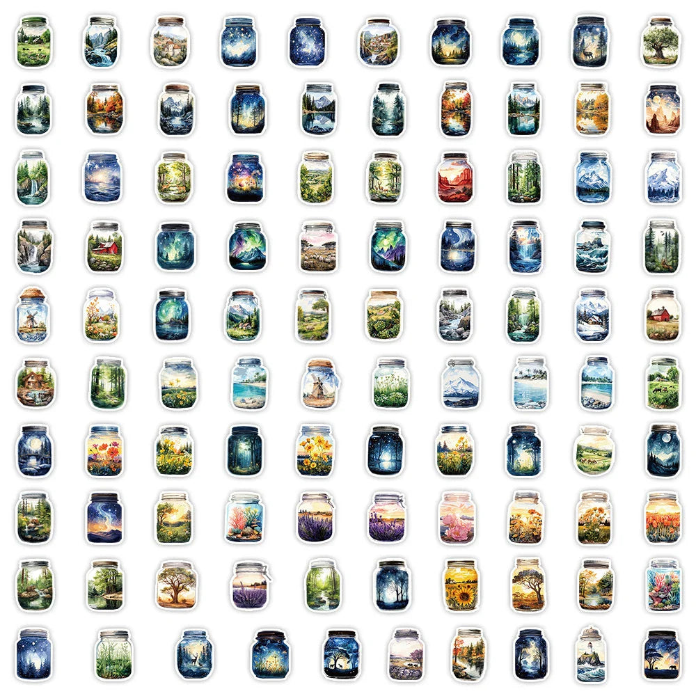 10/30/50/100pcs Cute INS Style Bottle World Cartoon Stickers Decals Laptop Scrapbook Phone Planner Aesthetic Sticker Kids Toys