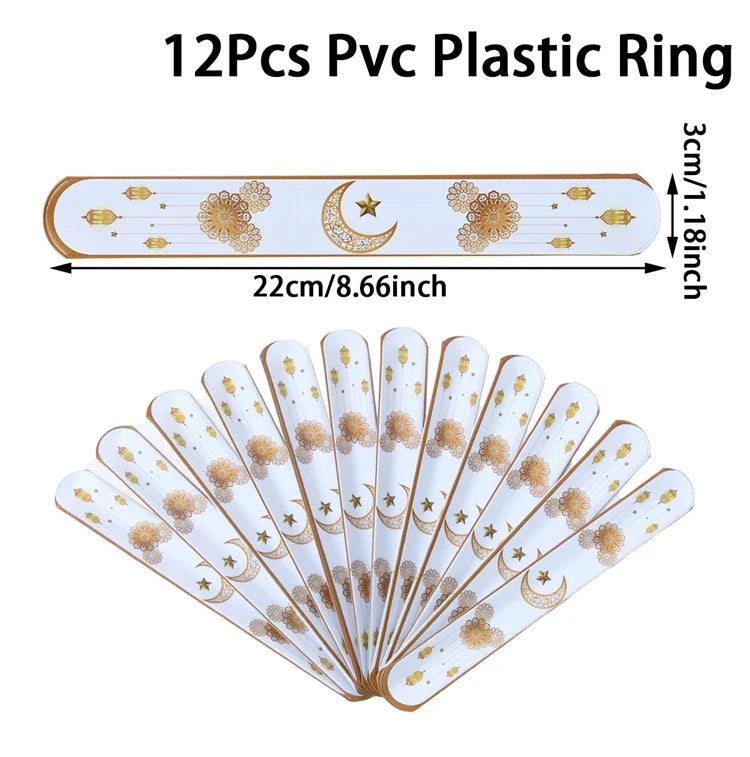 EID Mubarak Wrist Strap Clap Ring Slap Bracelets Ramadan Decoration For Home 2025 Kareem Islamic Muslim Party Eid Al Adha Gifts