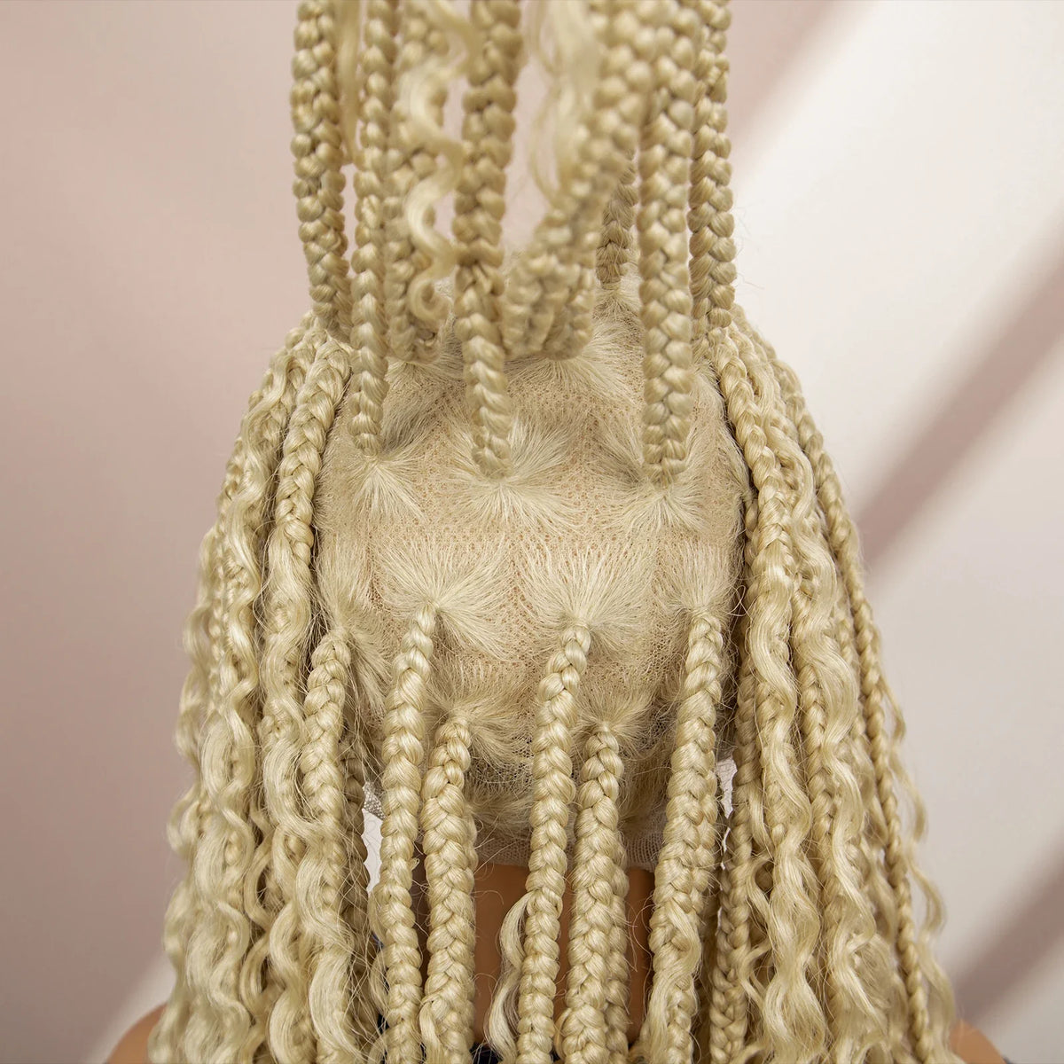 Boho Braids Full Lace Wig | Brown Box Braided Wig with Baby Hair | Kanekalon Synthetic Braiding Hair Wig