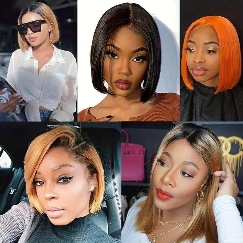 Pixie Cut Bob Human Hair Wig | 180% Density 4x4 HD Lace Closure | Pre-Plucked & Multi-Color Options
