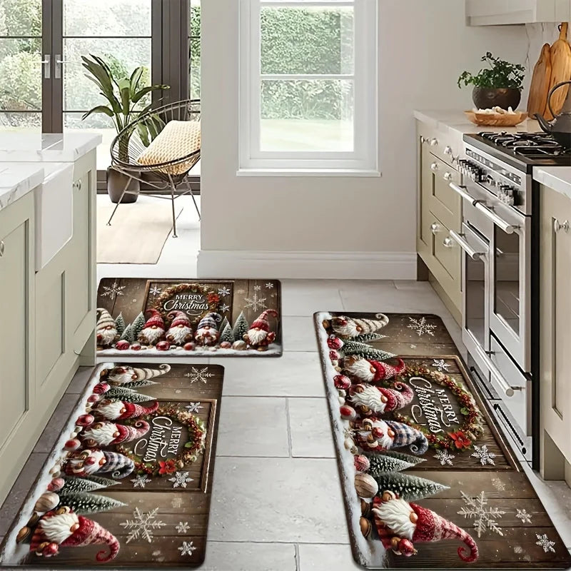 VIKAMA Christmas Carpet Kitchen Rug Long Carpet Waterproof  Outdoor Carpet Door Mat Rug For Bedroom Carpet For Live Room