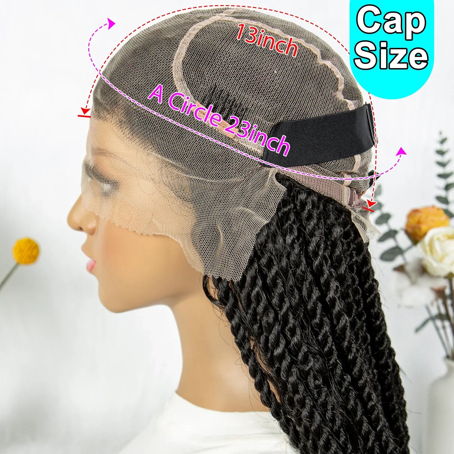 Braided Wigs Knotless Synthetic Box Braided Wigs Full Lace Curly Dreadlocks Wigs Long Length Hair Wig for Black Women