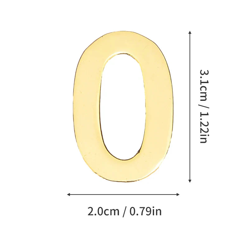 1Pcs Metal Self Adhesive House Number English Alphabet Letters for Apartment Room Door Plate Table Mailbox Number Stickers 3*2cm