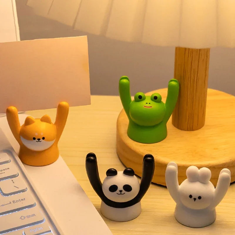 Cute Cartoon Animal Design Message Holder Clip Photo Stand Card Inspiring Desk Decoration Accessories Crafts Small Ornament