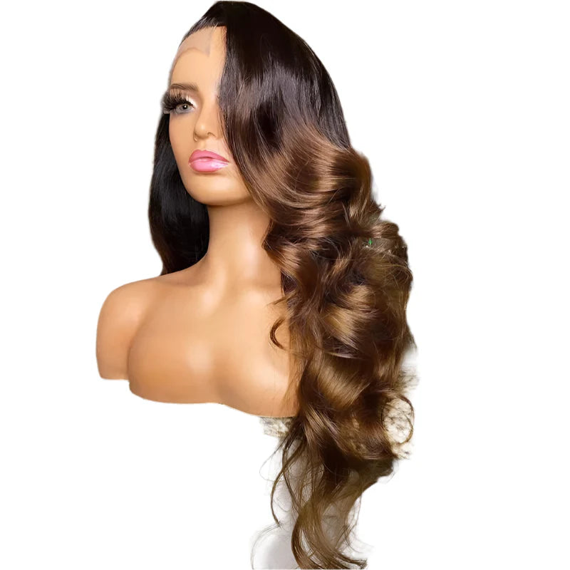 Ombre Body Wave Lace Front Wig | 180% Density Brazilian Remy Human Hair (13x4 & 4x4, Pre-Plucked)