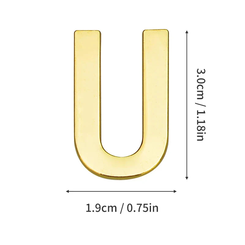1Pcs Metal Self Adhesive House Number English Alphabet Letters for Apartment Room Door Plate Table Mailbox Number Stickers 3*2cm
