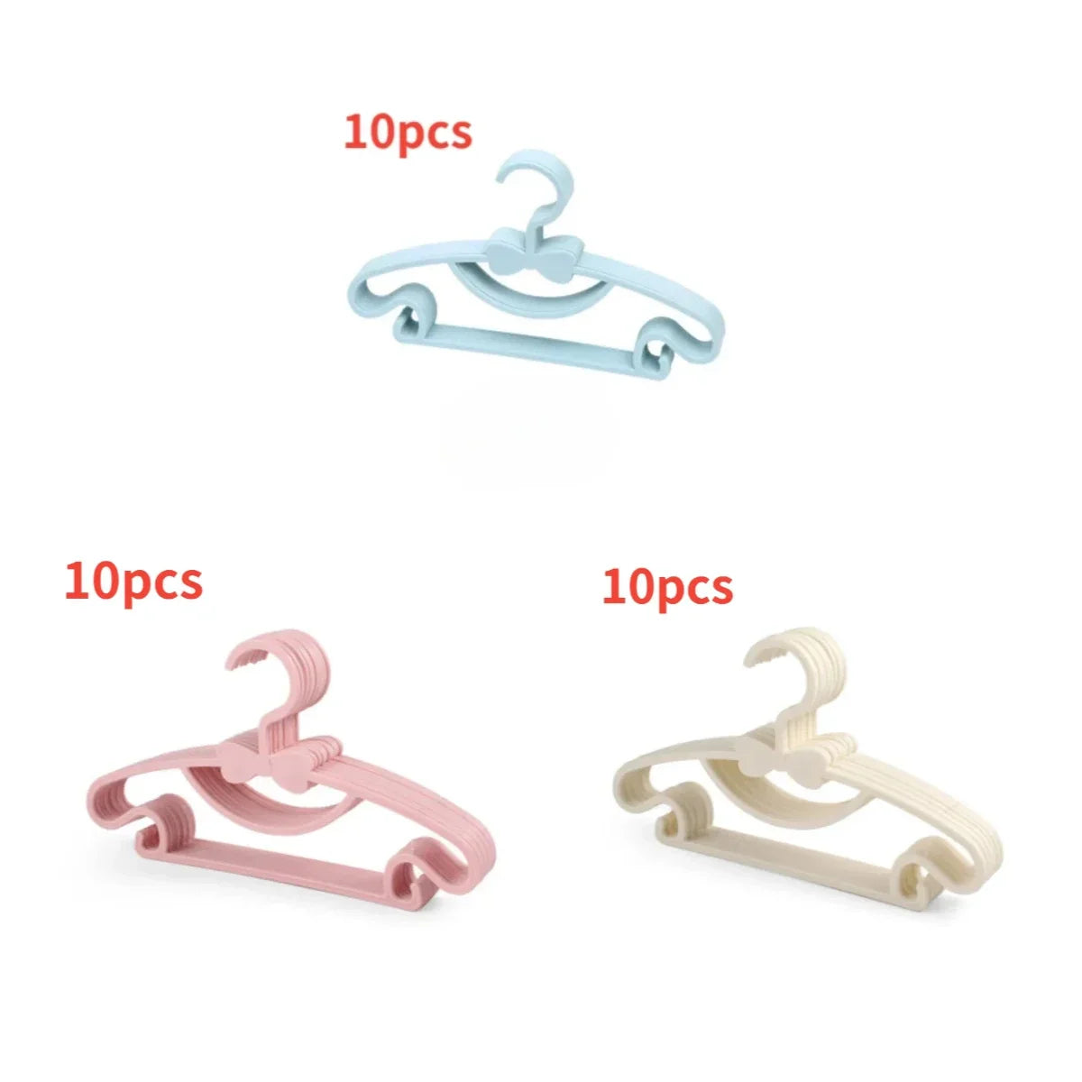 10 Pieces of Children's Hangers, Portable Plastic Display Hangers Windproof Children's Outerwear Hangers Baby Clothing Organizer