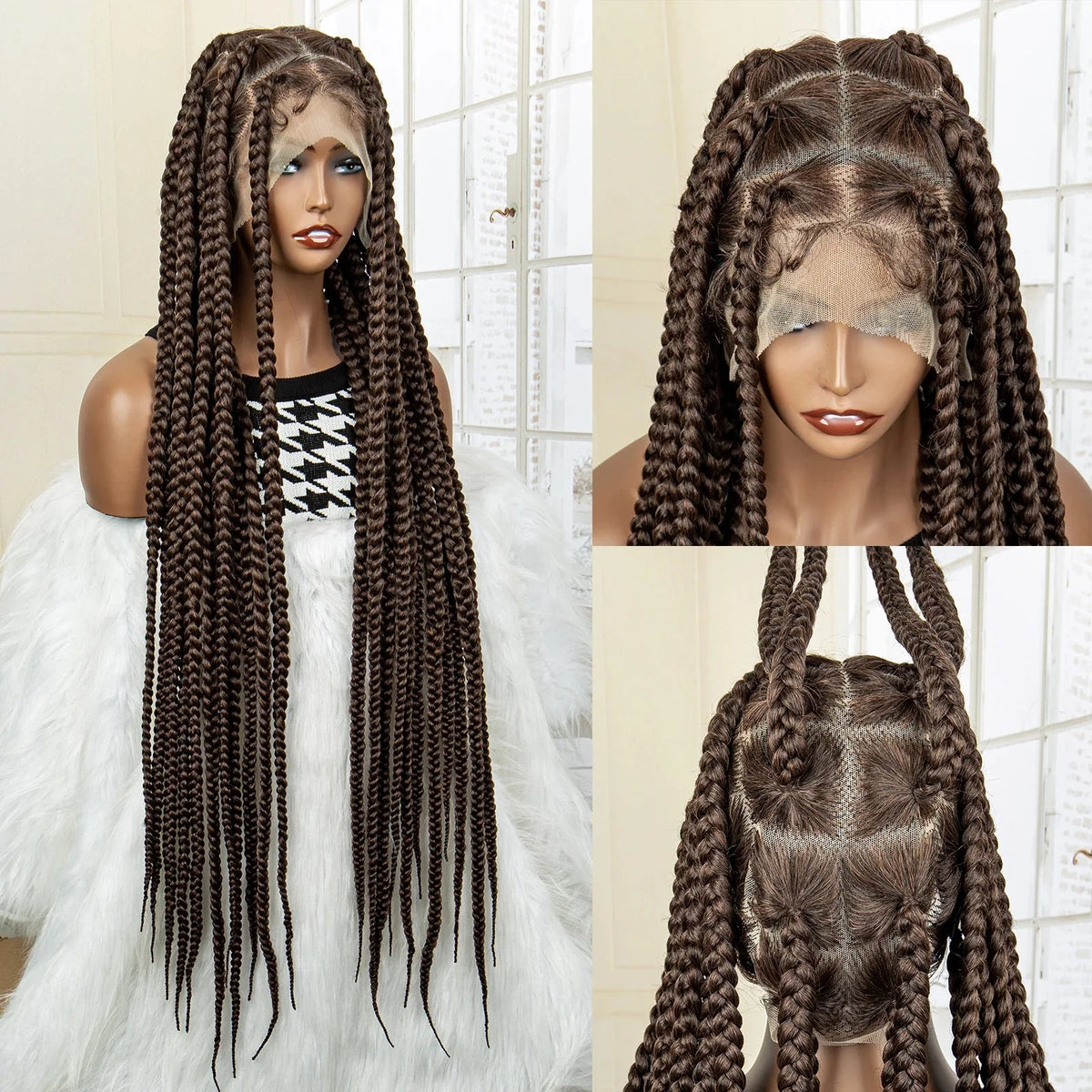 Jumbo Cornrow & Knotless Box Braids Wig | Full Lace | Baby Hair | Black Women