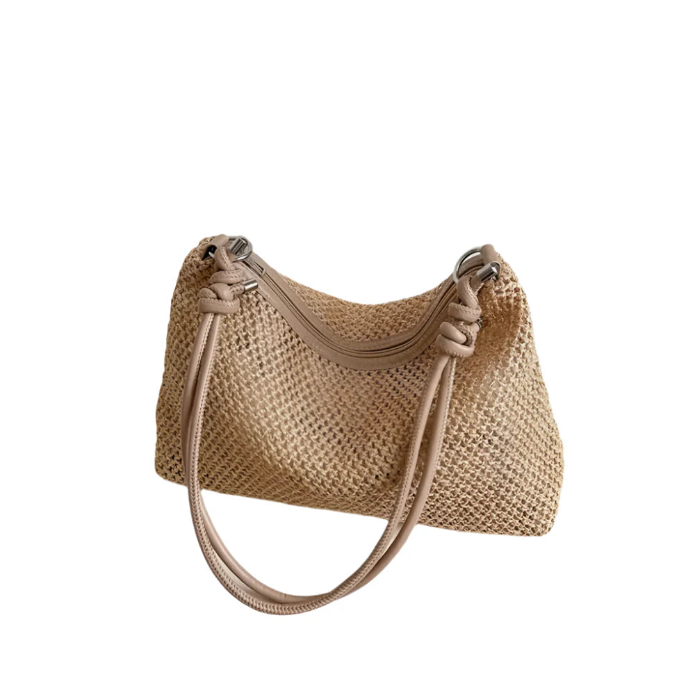 Handmade Braid Straw Bag | Large Capacity Summer Beach Shoulder Bag & Women Girls Fashion Handbag (Rattan Woven Tote for Ladies)