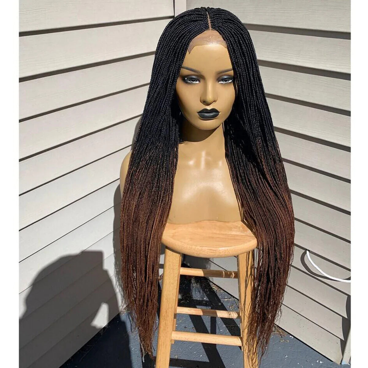 Ombre Blonde Knotless Box Braided Wig | Full Lace Braids Wig | Senegalese Twist, Passion Twist, Faux Locs Styles Available | Kanekalon Hair