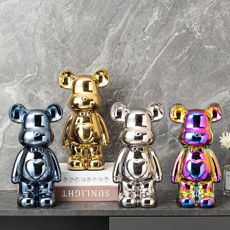 Love Bear Decoration Ceramic Crafts Wine Cabinet European Style The Little  Cartoon  Statue Kawaii Cartoon Figure Office Book Shelf Ornament Home Decorations 400% Bears Figurines