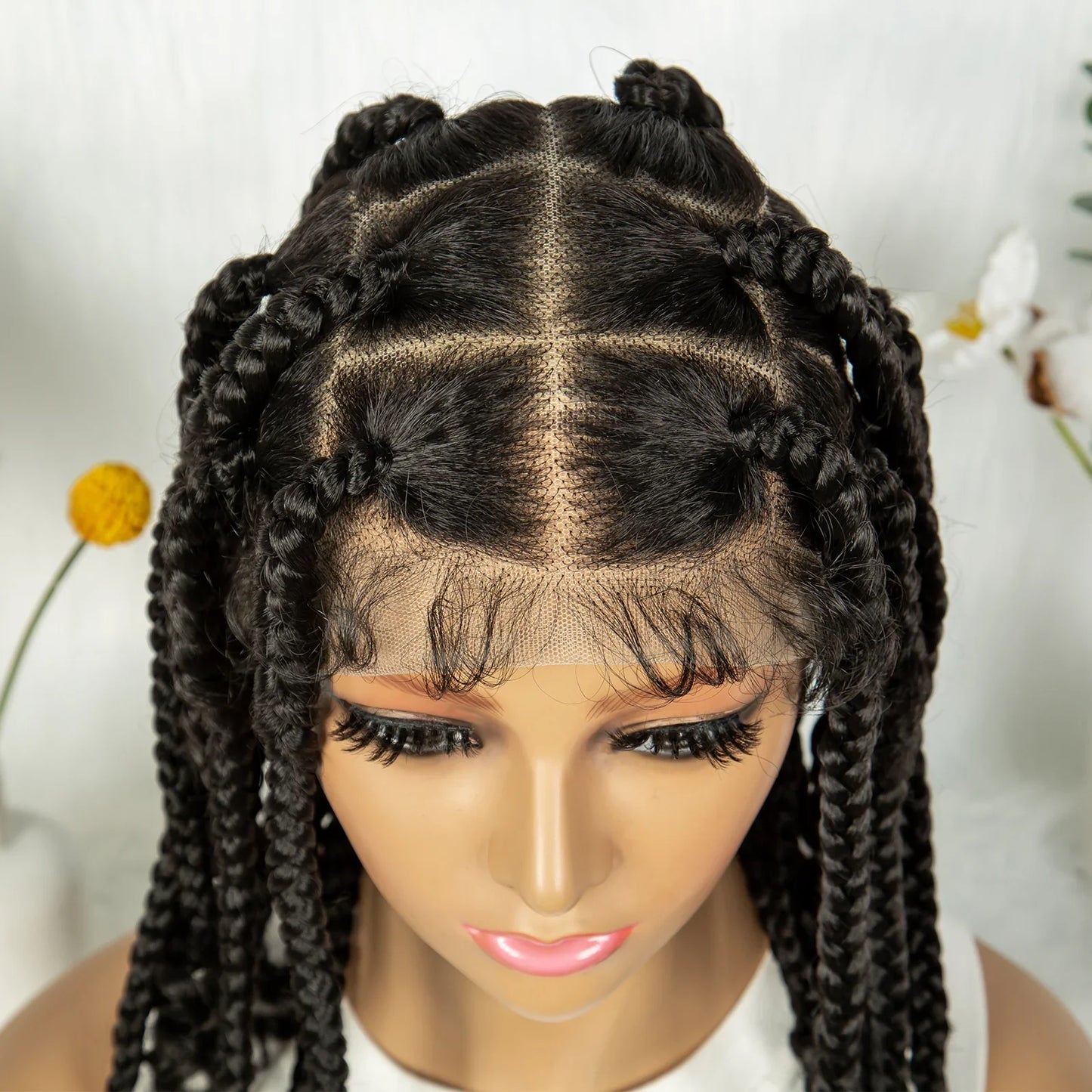 KIMA 14" Square Box Braided HD Full Lace Wig with Baby Hair