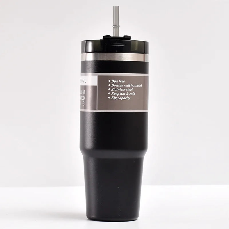 30 Oz Insulated Mug 304 Stainless Steel Drinkware Vacuum Insulation BPA free Tritan Material, Perfect for Iced and Hot Drinks