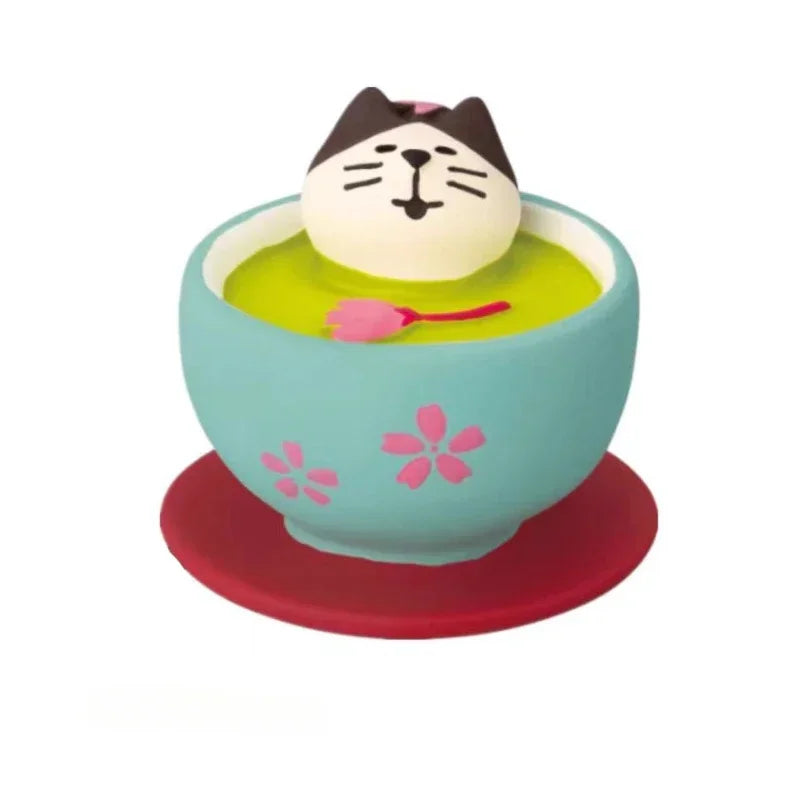 Cute Cat Ornament Admiring Flowers Scene ZAKKA Cherry Blossom INS Trendy Toy DIY Resin Handicraft Ornament