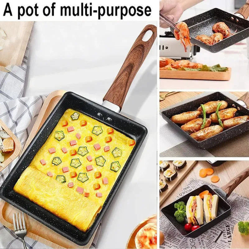 Japanese Tamagoyaki Omelet Pan Non-Stick Frying Pot Thickened Square Pans Induction Gas Stove Universal Egg Pancake Frying Pan