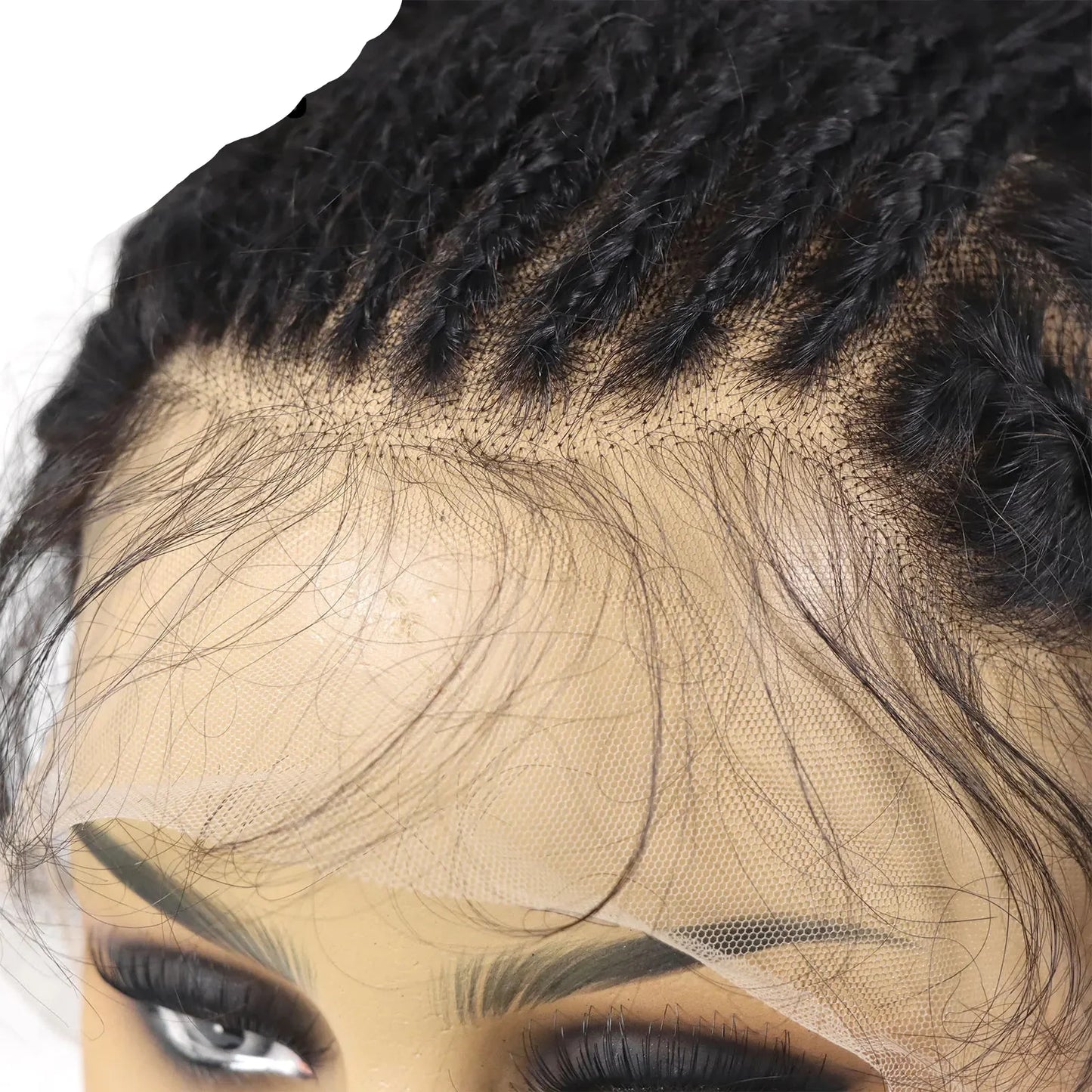 Braided Kinky Curly Short Bob Wig | Full Lace Human Hair with Baby Hair