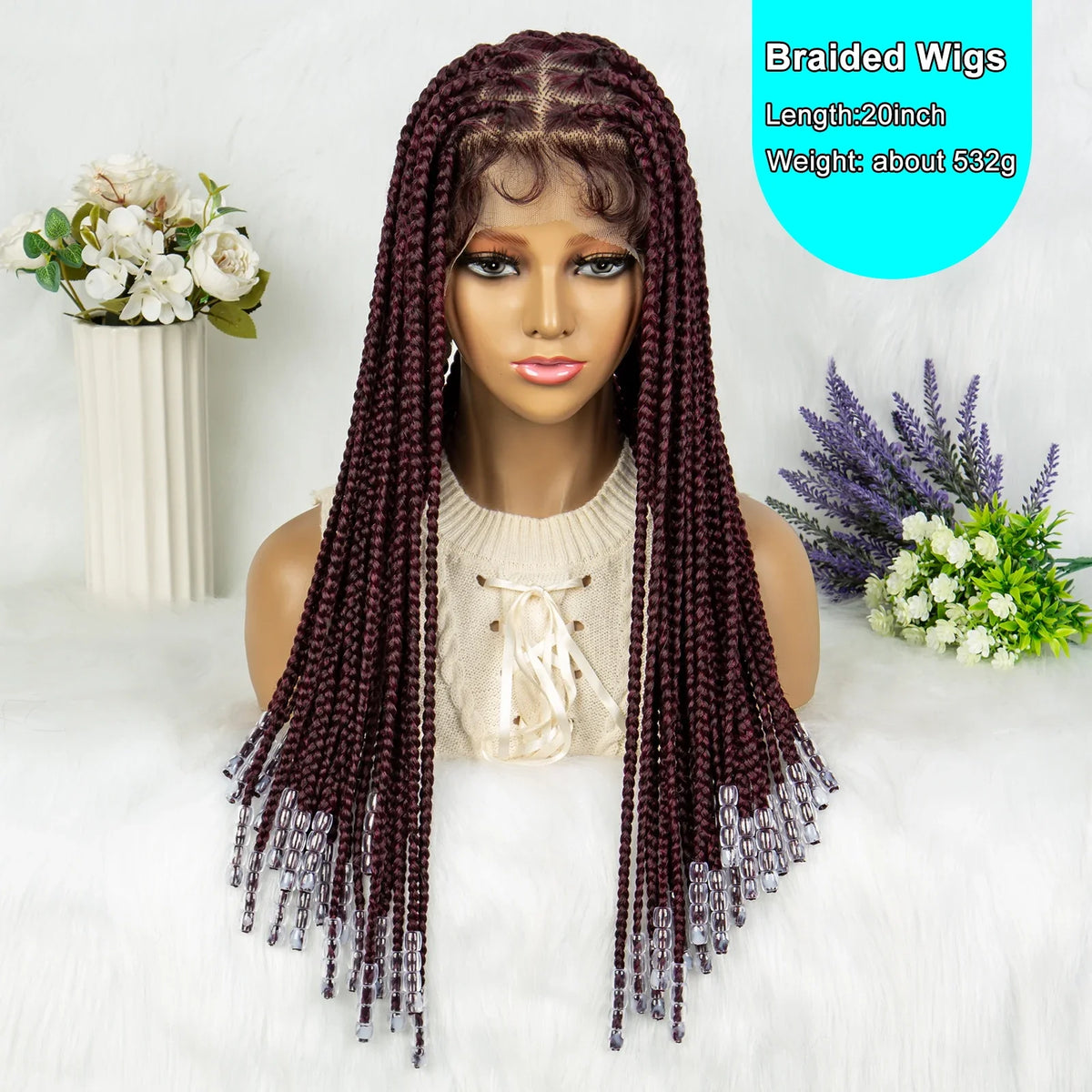 Full Lace Knotless Box Braids Wig | Pre-Plucked Baby Hair | Goddess Braids