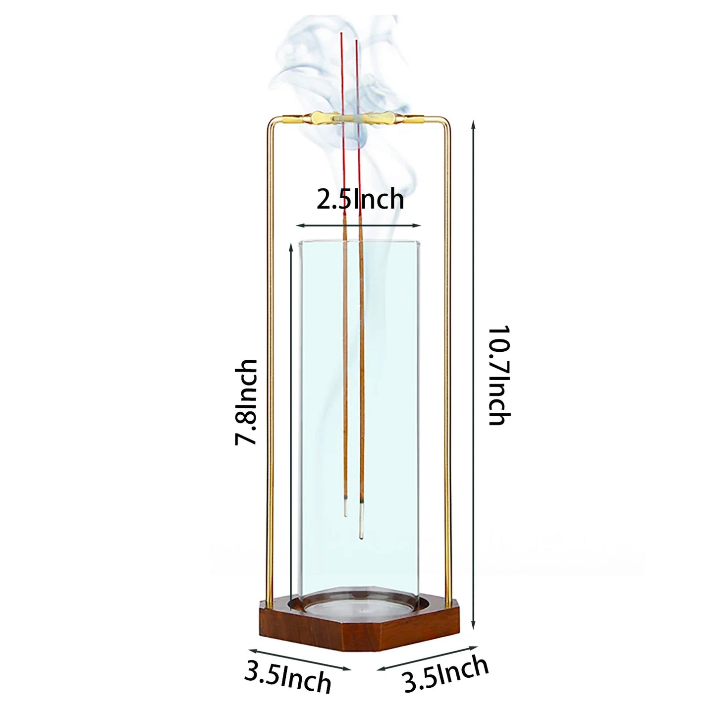 Glass Incense Holder for Dual Sticks Anti-Ash Flying Incense Burne with Ash Catcher Incense Stick Holder for Yoga Meditation Spa