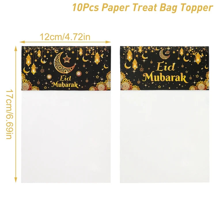 Eid Mubarak Treat Bag Topper Candy Bag Ramadan Decorations For Home 2025 Islamic Muslim Party Decor Ramadan Kareem EID Al Adha