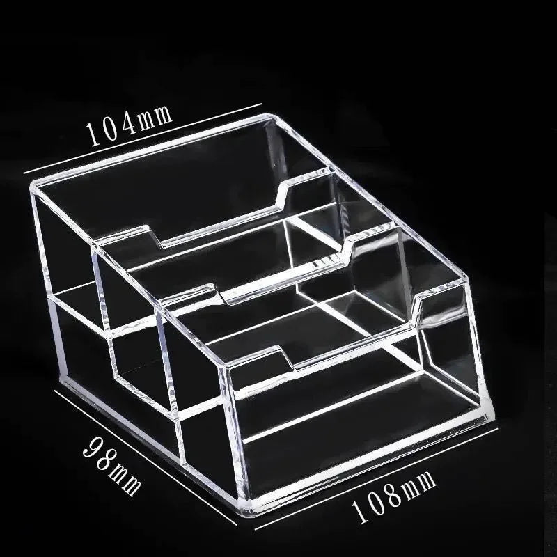 1pc Transparent Desktop Acrylic Shelf Storage Box – Display Stand & Business Card Holder