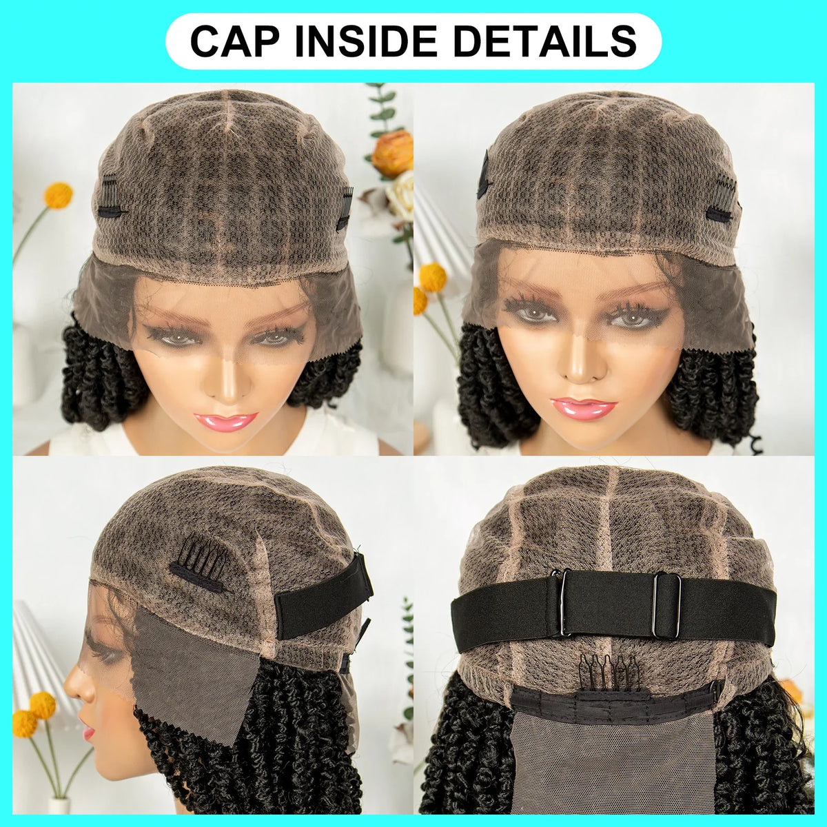 Short Length Box Braided Wig Full Lace Braided Wig Curly Hair With Baby Hair Braiding Wig Twisted Dreadlocks Wig For Women
