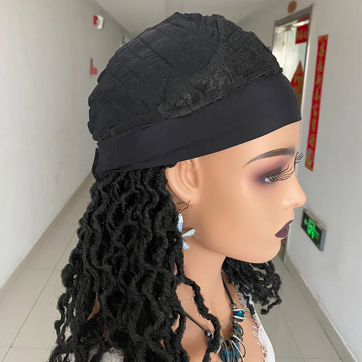 Dreadlocks Headband Wig | Box Braids & Faux Locs | Ombre Brown Twist Wig | Synthetic Crochet Braids