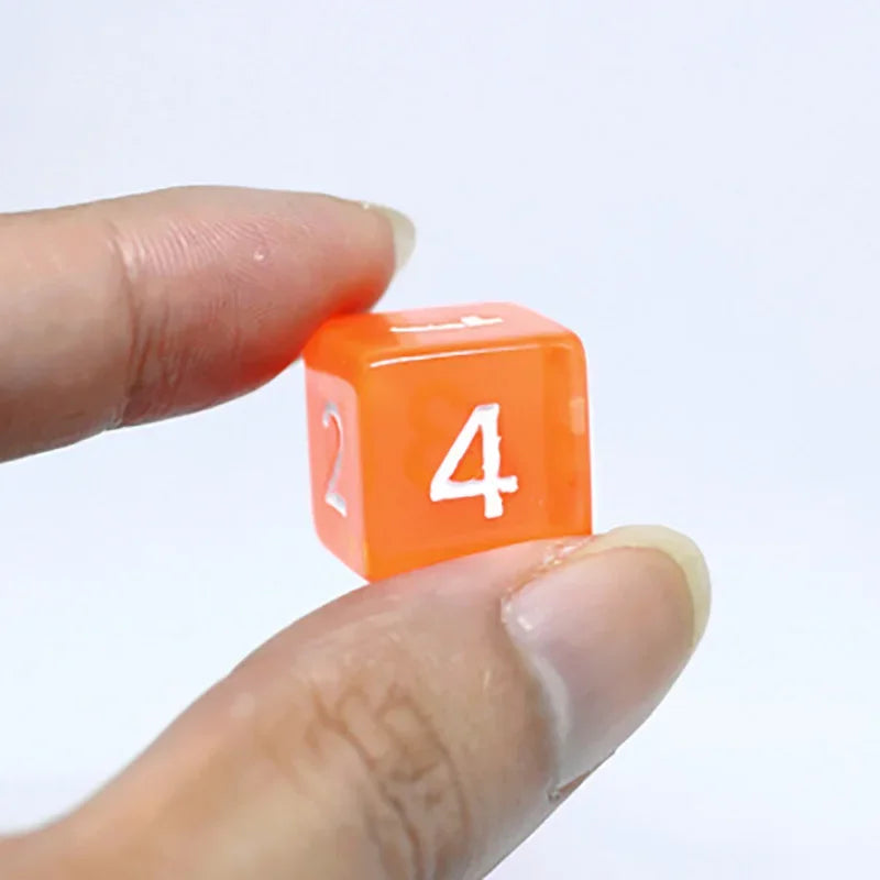 7 PCS/Lot Square Corner Dice Colorful Transparent Acrylic 6 Sided Dice  Club/Party/Family Games