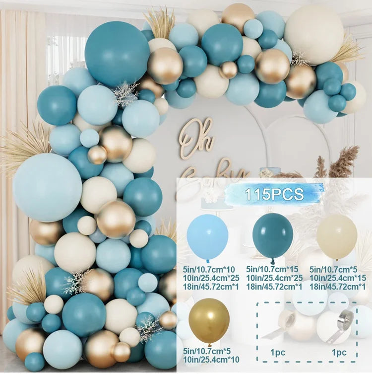 Blue Balloons Garland Arch Kit Birthday Party Decoration Kids Boy Wedding Birthday Party Supplies Baby Shower Decor Latex Ballon