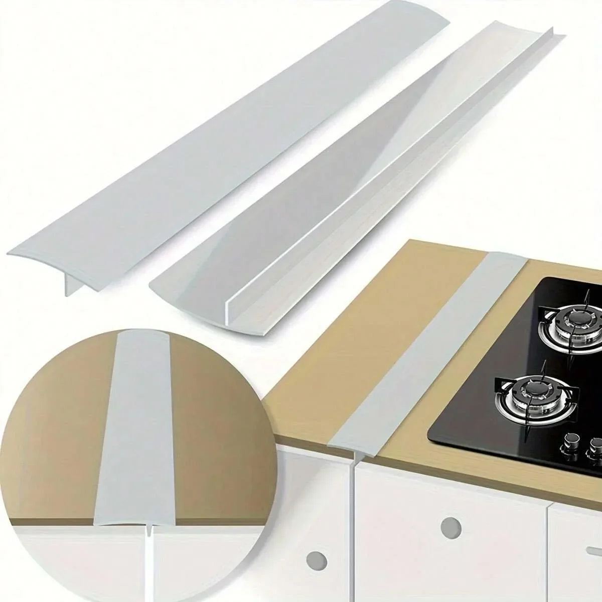 Silicone Gap Filler Strip, Kitchen Gas Stove Sealing Strip, Anti-Oil & Stain Kitchen Strip, Silicone Sealing Insert Strip