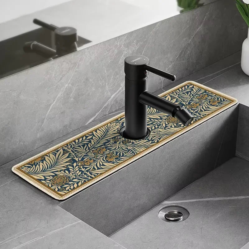 VIKAMA Cartoon Cute Faucet Mat Kitchen Super Absorbent Mat Coffee Machine Drain Mat Drying Mat Quick-Drying Bathroom Drain Mat