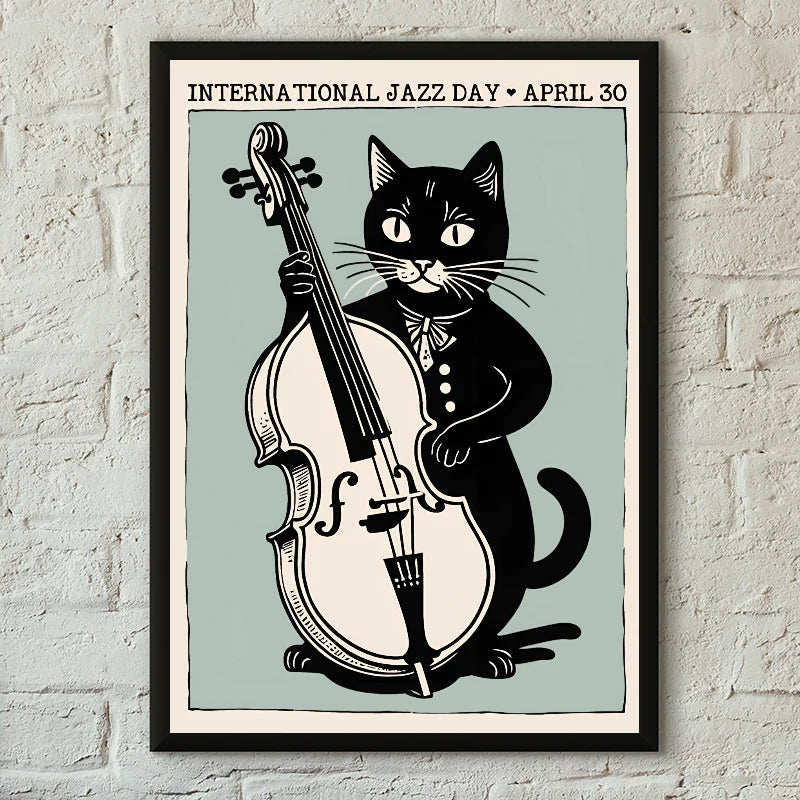 Modern Pop Black Cat Wall Art Poster Poster Paper Print Home Living Room Bedroom Entrance Bar Cafe Art Painting Decoration
