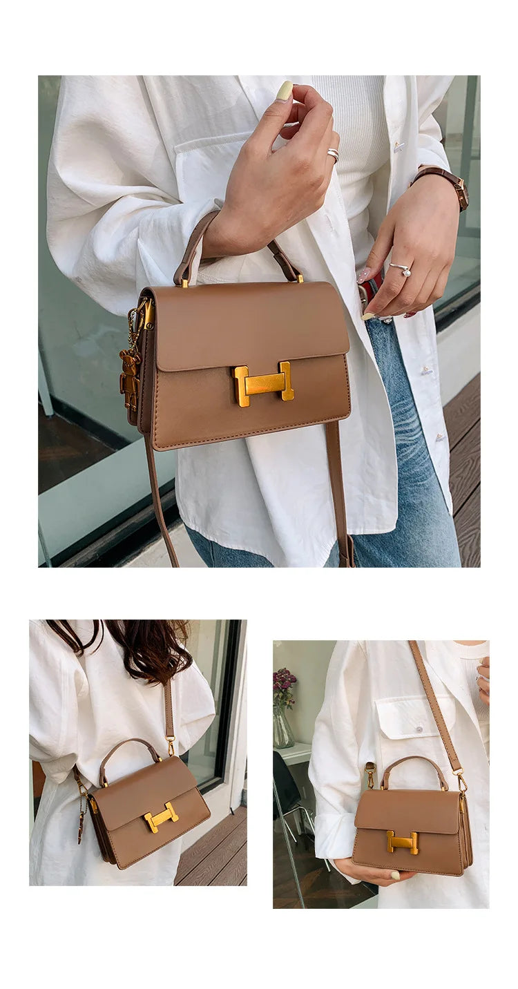 New Fashion Korean Style Small Square Bag | Textured Versatile Shoulder Crossbody Handbag for Women (Solid Color)
