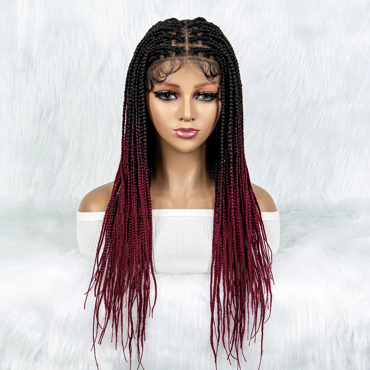 Colorful Knotless Box Braids Wig | Full Lace Front with Baby Hair