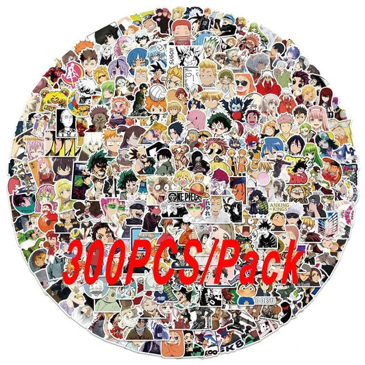100/300Pcs Mixed Anime Stickers Cartoon Sticker Decals Laptop Motorcycle Luggage Phone Waterproof Sticker for Children Toy