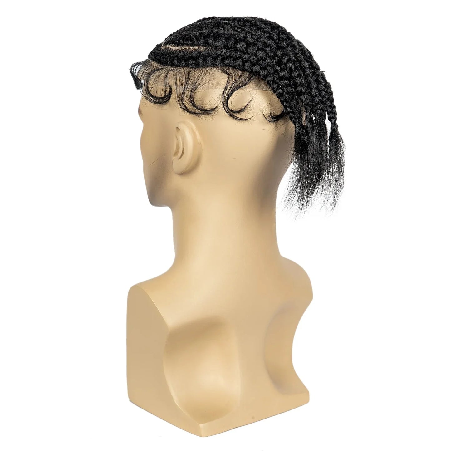 Men's HD Full Lace Cornrow Braided Toupee | Box Braids Wig | Synthetic Lace Front | African Men's Braids