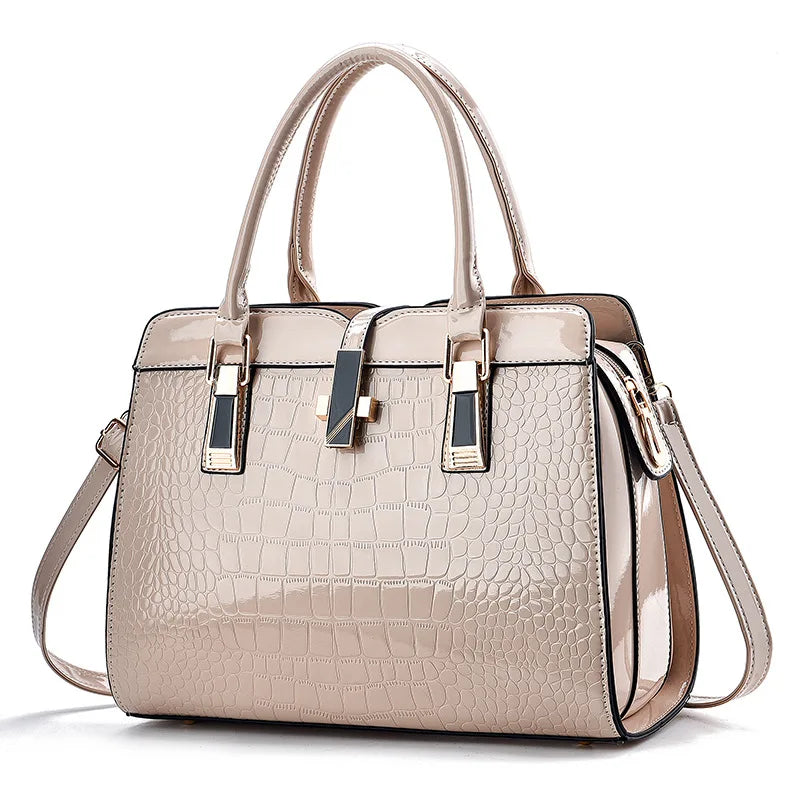 Luxury Brand Designer Women's Handbag | Large Capacity Single Shoulder Crossbody Bag & Crocodile Pattern Commuting Tote