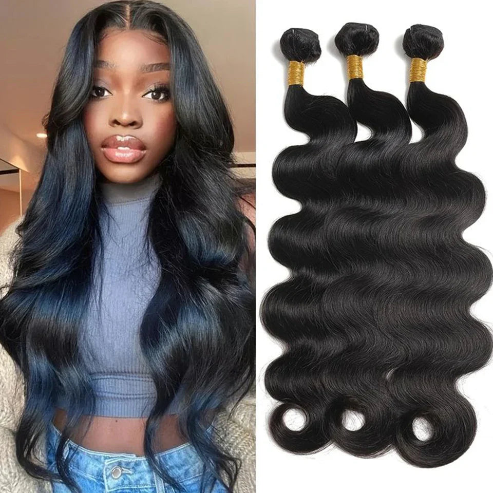 Sleek Malaysian Body Wave Human Hair Bundles | 100% Remy Extensions (8-36 Inch)