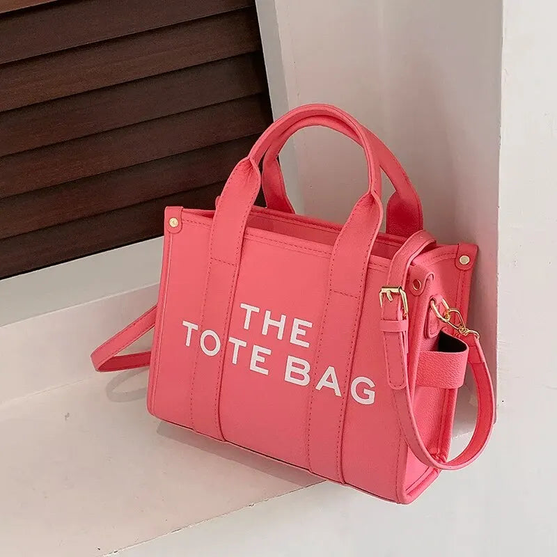 The Tote Bag for Women | Crossbody Female Handbag & New Solid Words Letter Leisure Large Bag (Luxury Fashion Designer PU Bag)
