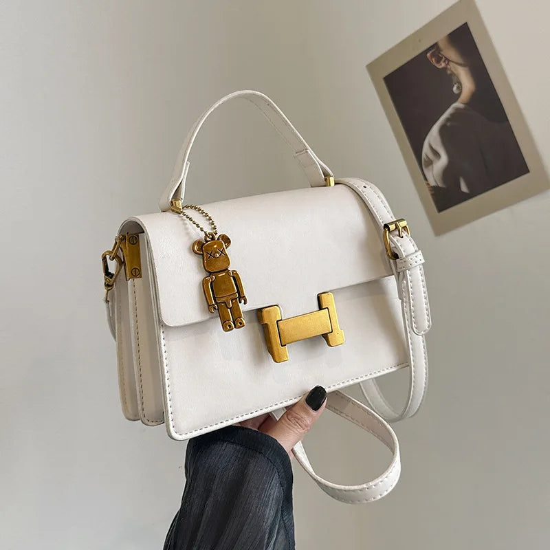 New Fashion Korean Style Small Square Bag | Textured Versatile Shoulder Crossbody Handbag for Women (Solid Color)