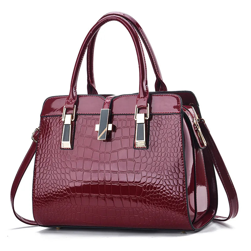 Luxury Brand Designer Women's Handbag | Large Capacity Single Shoulder Crossbody Bag & Crocodile Pattern Commuting Tote