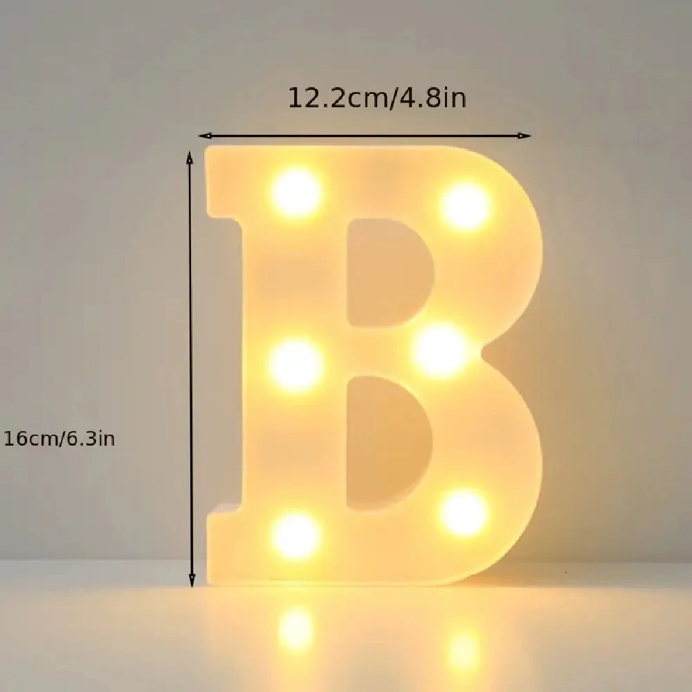 1PC LED Alphabet&Number Lights For Home,Wedding,Proposal,Birthday,Party,Photo Prop, Battery Powered White Decorative Night Light