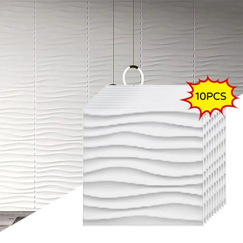 10PCS 30x30cm Wall Sticker 3D Wall Panels Indoor Wall Decoration For Living Room Bedroom Hotel Office Mural Tile-Panel-Mold
