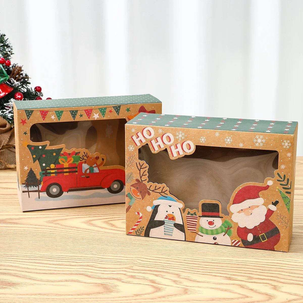 Christmas Candy Box Dessert box Cake Box Window Cookie Box Gingerbread Box Merry Christmas decoration for home 2024 Navidad