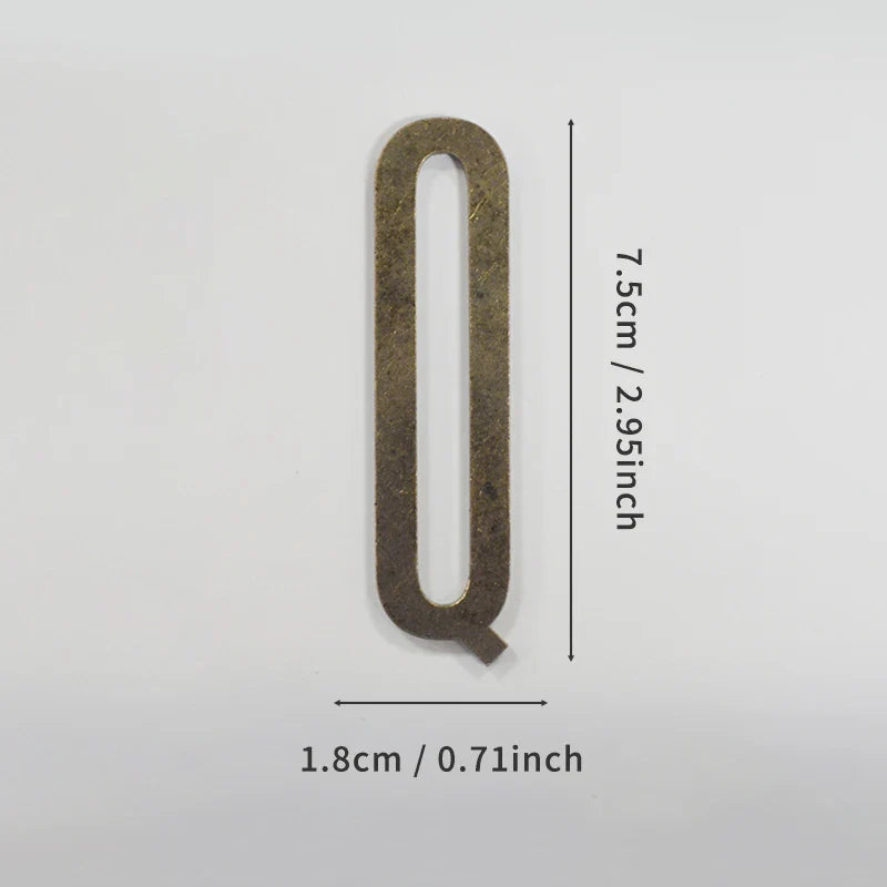 Bronze Self Adhesive House Number Metal English Alphabet Letters for Apartment Room Door Plate Table Mailbox Number Stickers 7cm